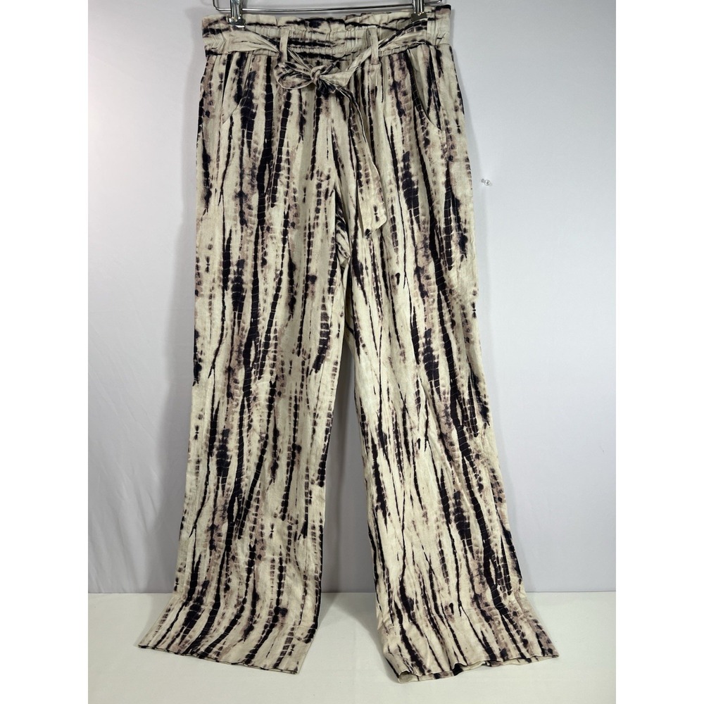 Jolt Striped Linen Blend Pants with Pockets Women's  Size L‎